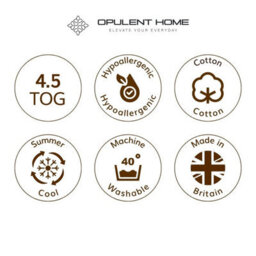 Opulent Home 4.5 Tog Summer Cool Duvet - Soft 100% Cotton, Hypoallergenic - Single - thumbnail 8