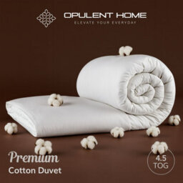 Opulent Home 4.5 Tog Summer Cool Duvet - Soft 100% Cotton, Hypoallergenic - Single - thumbnail 4