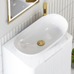 Royal Bathrooms Avenza 600mm Matt White Wall Hung Bathroom Countertop Vanity Unit 2 Drawer With Cesar Basin - thumbnail 7