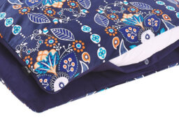 Beliani Duvet Cover Set Madrona Sateen Cotton 155 X 220 Cm Dark Blue - thumbnail 6