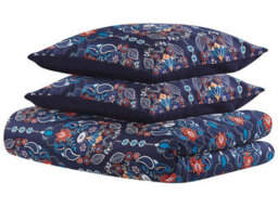 Beliani Duvet Cover Set Madrona Sateen Cotton 155 X 220 Cm Dark Blue - thumbnail 7