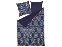 Beliani Duvet Cover Set Madrona Sateen Cotton 155 X 220 Cm Dark Blue - thumbnail 5