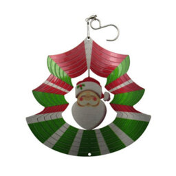 SecureFix Direct Santa Christmas Garden Wind Spinner (Metallic Multicoloured Windmill)