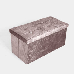 Home Republic Crushed Velvet  Storage Ottoman - Two Seater Blush - thumbnail 4