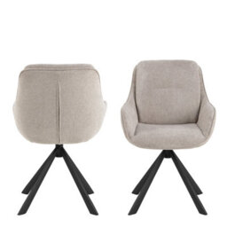 Furniture To Go Carrie Swivel Dining Chair In Sand Set Of 2 - thumbnail 2