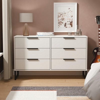 Beijing 6 Drawer Midi Chest Of Drawers In Grey Matt (Ready Assembled) - image 1