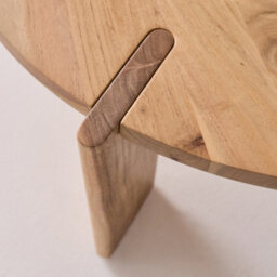 Sweeek - Round Solid Acacia Wood Coffee Table Reva Natural 80X80X36 Cm - thumbnail 4