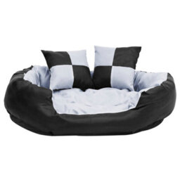 Berkfield Reversible & Washable Dog Cushion Grey And Black 85X70X20 Cm - thumbnail 3