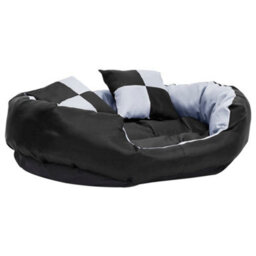 Berkfield Reversible & Washable Dog Cushion Grey And Black 85X70X20 Cm - thumbnail 6