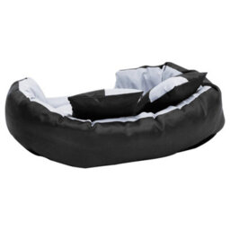 Berkfield Reversible & Washable Dog Cushion Grey And Black 85X70X20 Cm - thumbnail 5