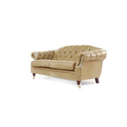 Chesterfield 3 Seater Old English Parchment Real Leather Sofa In Custom Made Victoria Style - thumbnail 5