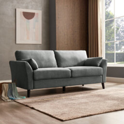 Home Detail Stella 3 Seater Sofa, Grey Linen Fabric