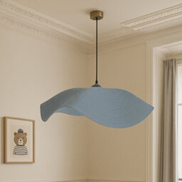 CGC Lighting Cgc Flora 78Cm Baby Blue Large Floppy Fabric Lampshade - thumbnail 4