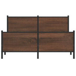 Berkfield Metal Bed Frame Without Mattress Brown Oak 160X200 Cm - thumbnail 5