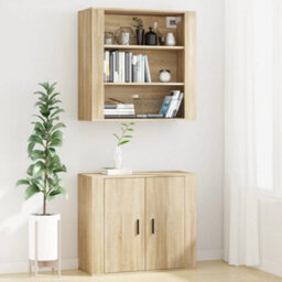 Berkfield Wall Cabinet Sonoma Oak 80X33X80 Cm Engineered Wood - thumbnail 7