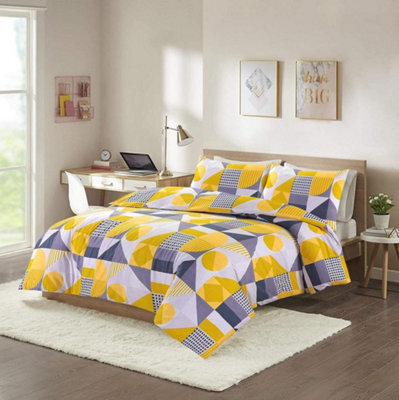 Homes & Linen Elegant Printed Scott Geometric Duvet Quilt Covers Bedding Set With Pillowcases