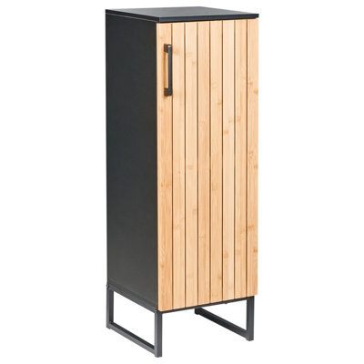 Beliani Bathroom Cabinet Miscanti Bamboo 30 Cm Light Brown - image 1