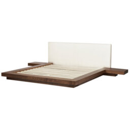 Beliani Bed With Led Boucle Zen 180 X 200 Cm (Eu Super King) Led Brown Ash Wood - thumbnail 7