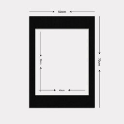 Ak Frames 70X50Cm Black Picture Mounts To Fit 50X40Cm Aperture Size - Mount Board Only (No Frame Included) - thumbnail 3