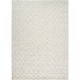 Livabliss Freud-Modern Off-White Ivory High Pile Checkered Living Dining Bedroom Rug 200 X 275 Cm Easy Care, Non Shedding - thumbnail 1