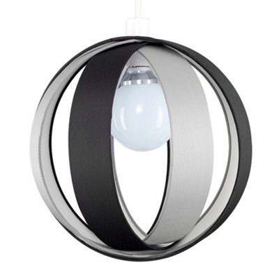 Valuelights J90 Black And Grey Modern Fabric Globe Ceiling Light Shade (D)29Cm - image 1