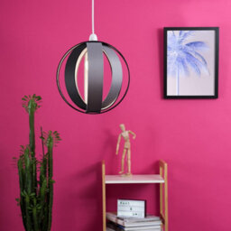 Valuelights J90 Black And Grey Modern Fabric Globe Ceiling Light Shade (D)29Cm - thumbnail 5