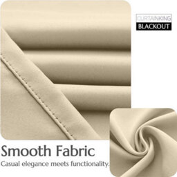 Oxford Homeware Plain Cream 230Gsm Blackout Curtain Thermal Insulated Eyelet For Window Curtain Pair (W)117Cm X (L)137Cm - thumbnail 7