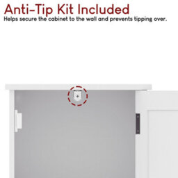 Lassic Bath Vida Priano White 2 Door Tall Bathroom Cabinet With Mirror - thumbnail 8