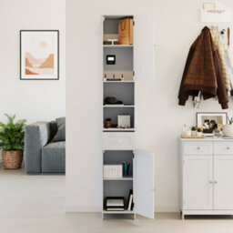 Lassic Bath Vida Priano White 2 Door Tall Bathroom Cabinet With Mirror - thumbnail 6
