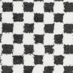 Livabliss Urban Shaggy-Modern White Black Checkered Soft Plush Pile Living Bedroom Rug 200 X 290 Cm Easy Care, Non Shedding - thumbnail 7