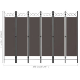 Vidaxl 6-Panel Room Divider Anthracite 240X180 Cm Room Dividers - thumbnail 6
