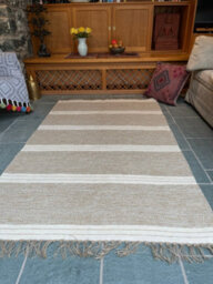 Second Nature Online Reteela Living Room Rug Beige With Natural Striped Design / 120 Cm X 180 Cm - thumbnail 9