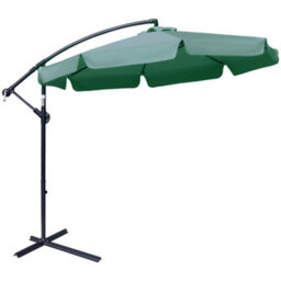 Outsunny 2.7M Garden Cantilever Banana Parasol Sun Shade W/ Crank, Green - thumbnail 2