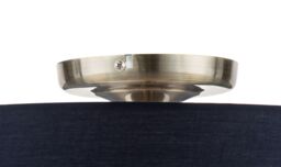 GoodHome Round Satin Fabric & Metal Navy Antique Brass Effect 3 Lamp Led Ceiling Light - thumbnail 4