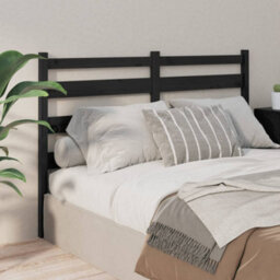 Berkfield Bed Headboard Black 126X4X100 Cm Solid Wood Pine