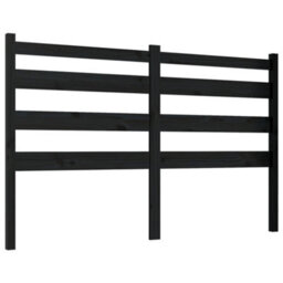Berkfield Bed Headboard Black 126X4X100 Cm Solid Wood Pine - thumbnail 2
