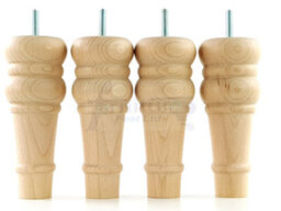 L&F 4 Replacement Furniture Feet Raw Turned Wooden Legs 165mm High Settee Chairs Sofas Footstools M10 (10mm) Tsp2071 - thumbnail 3