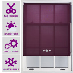 FURNISHED Roller Blind With Triple Diamond Eyelet - Made To Measure Aubergine Roller Blind (W)150Cm X (L)210Cm - thumbnail 1