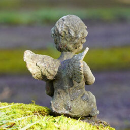 Burgess Cast Iron Sitting Cherub Antique Style Verdigris Home Garden Ornament Sculpture - thumbnail 4