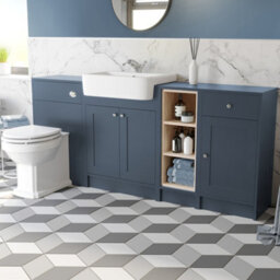 Aveli Vanity Unit Back To Wall Toilet Shelf Storage Combination Blue Furniture 1820mm
