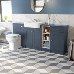 Affine Vanity Unit Back To Wall Toilet Shelf Storage Combination Blue Furniture 1820mm - thumbnail 2