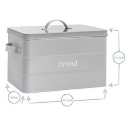 Harbour Housewares Metal Bread Bin - Black - Vintage Retro Bread Tin Canister Storage Jar Kitchen Caddy Food Storage Box Container - thumbnail 3