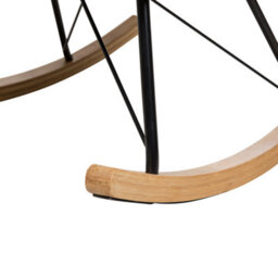 Beliani Glam Rocking Chair - Light Grey Velvet, Two Solid Wood Rockers, Metal & Rubberwood Frame - thumbnail 9