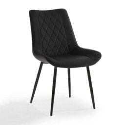 Home Detail Alba Velvet Dining Chair Set Of 2, Black With Black Legs - thumbnail 2
