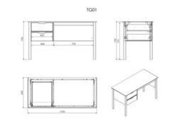 Flair Noomi Aponi Desk With Drawers - White - thumbnail 5