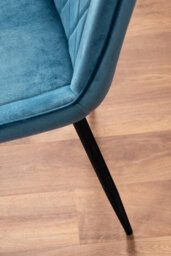 Furniturebox Uk Novara White Marble Black Leg 120Cm Round Dining Table & 4 Blue Pesaro Black Leg Chairs - thumbnail 9