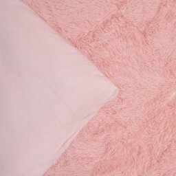 Darphe 3Pcs Single Side Faux Mink Fleece Bedding Duvet Cover With 2 Pillowcases Pink - thumbnail 6