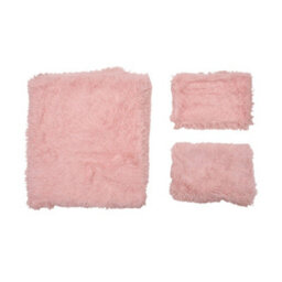 Darphe 3Pcs Single Side Faux Mink Fleece Bedding Duvet Cover With 2 Pillowcases Pink - thumbnail 5