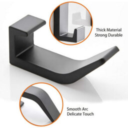 4 Pack Wall Mounted Coat Rack, Adhesive Wall Hook In Aluminum, Self, Ideal For Kitchen, Bathroom And Office, Black) - thumbnail 9