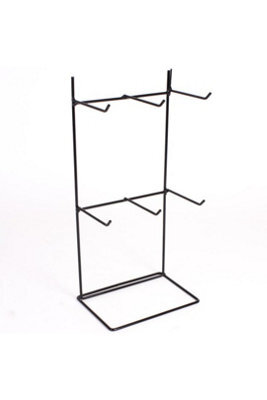 6-Hook Metal Display Stand For Jewelry Signage Countertop Organizer